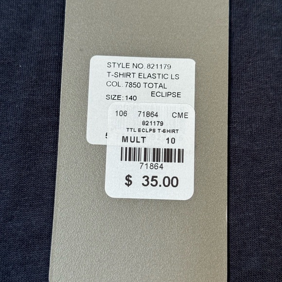 Creamie Long Sleeve Ruched T-shirt Size 10 - Picture 3 of 11